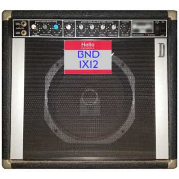 Front view of an early 1980s Peavey Electronics Corp® Solo™ Series Bandit™ 65 1X12 Guitar Combo voiced with an original Peavey ® Scorpion™ 12 inch 8 ohm 200w speaker. featured in Dr Bonkers Guitar Cab-Oddities™ Volume 24: BND 1X12 Cab Pack. Available in Fractal Audio and WAV file formats.
